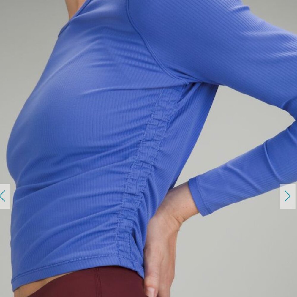 NWOT - Lululemon All It Takes Ribbed Nulu Long-Sleeve Shirt Wild Indigo - Size 6